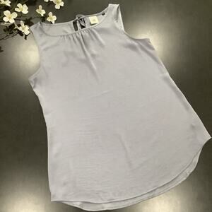CAbi Mist Tie Back Dusty Periwinkle Sleeveless Woven Crinkle Tank Top #5363